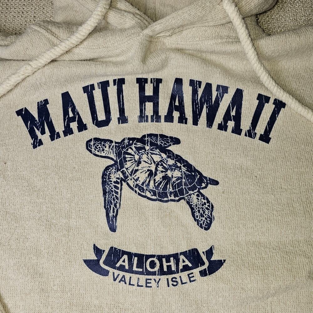 MJ Apparel Oatmeal Color Knit Sweatshirt  Aloha Maui Hawaii Med PT22.5 L 25 - Picture 4 of 8